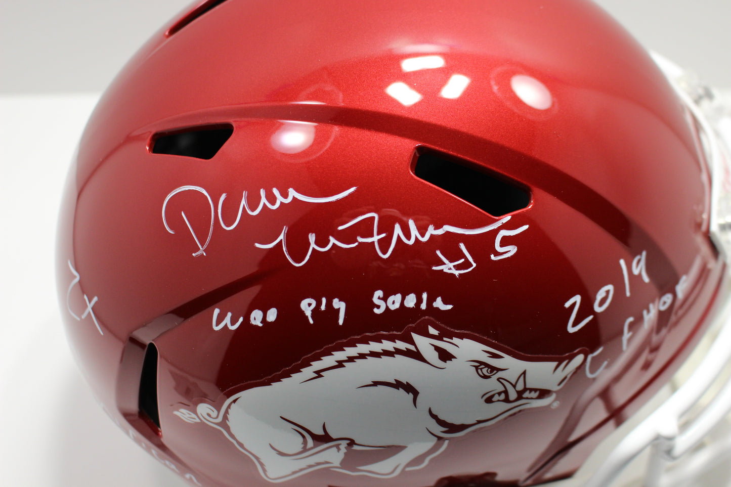 DARREN McFADDEN SIGNED ARKANSAS RAZORBACKS FULL SIZE HELMET wINSCs JSA