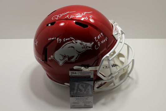 DARREN McFADDEN SIGNED ARKANSAS RAZORBACKS FULL SIZE HELMET wINSCs JSA