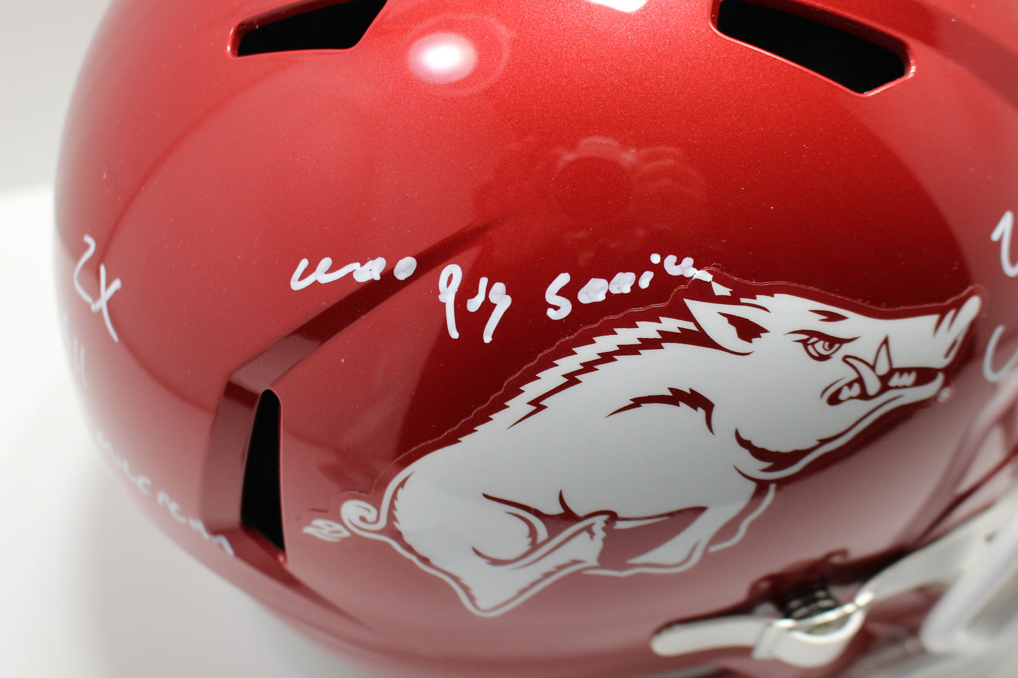 DARREN McFADDEN SIGNED ARKANSAS RAZORBACKS FULL SIZE HELMET wINSCs JSA