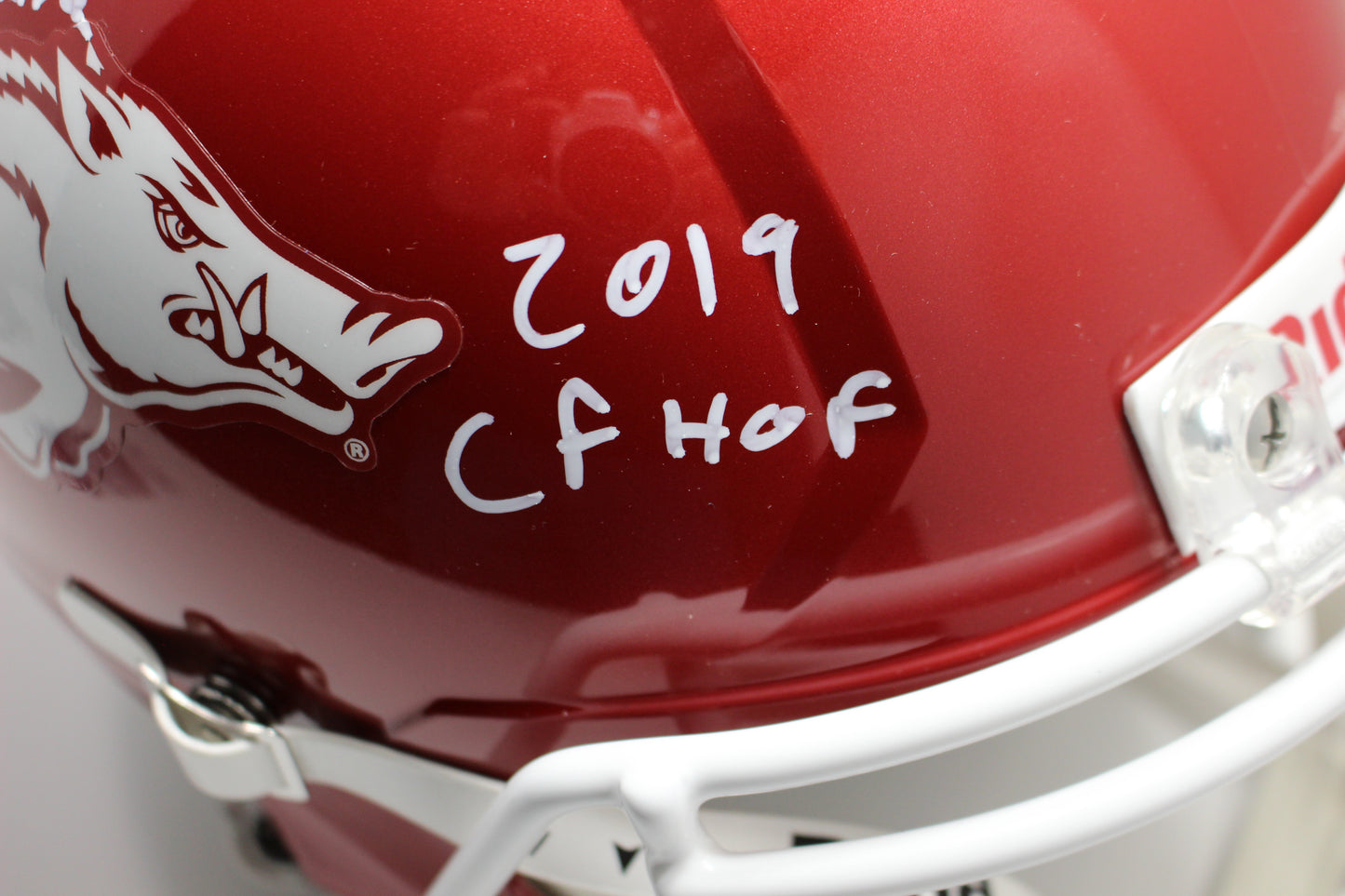 DARREN McFADDEN SIGNED ARKANSAS RAZORBACKS FULL SIZE HELMET wINSCs JSA