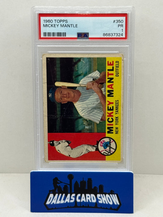1960 Topps #350 Mickey Mantle PSA 1