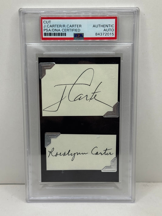 Jimmy Carter,Roselynn Carter Autographed Index Card PSA/DNA Authentic Auto