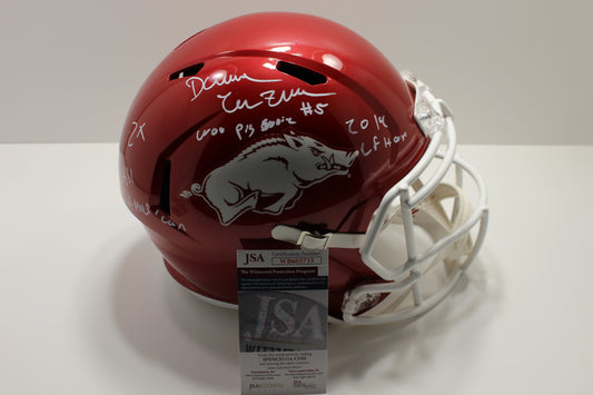 DARREN McFADDEN SIGNED ARKANSAS RAZORBACKS FULL SIZE HELMET wINSCs JSA
