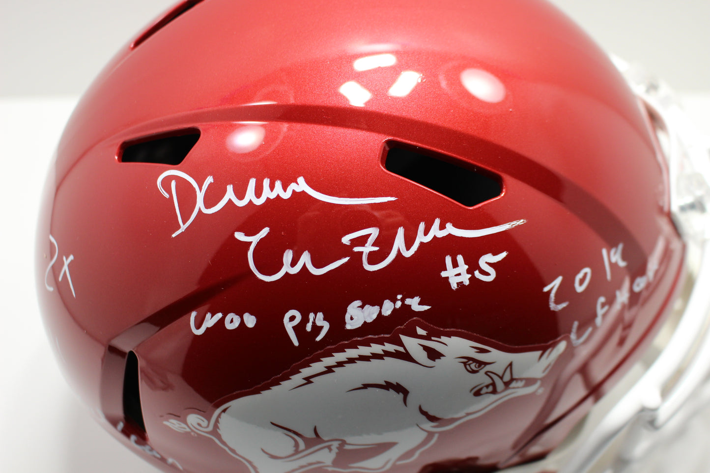 DARREN McFADDEN SIGNED ARKANSAS RAZORBACKS FULL SIZE HELMET wINSCs JSA