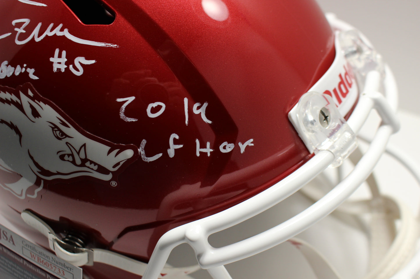 DARREN McFADDEN SIGNED ARKANSAS RAZORBACKS FULL SIZE HELMET wINSCs JSA