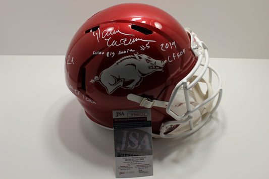DARREN McFADDEN SIGNED ARKANSAS RAZORBACKS FULL SIZE HELMET wINSCs JSA