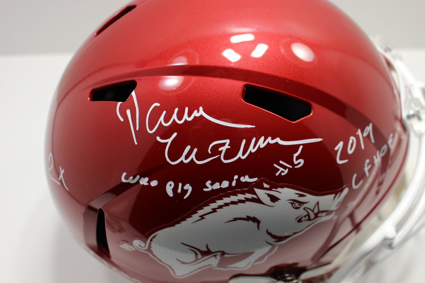 DARREN McFADDEN SIGNED ARKANSAS RAZORBACKS FULL SIZE HELMET wINSCs JSA