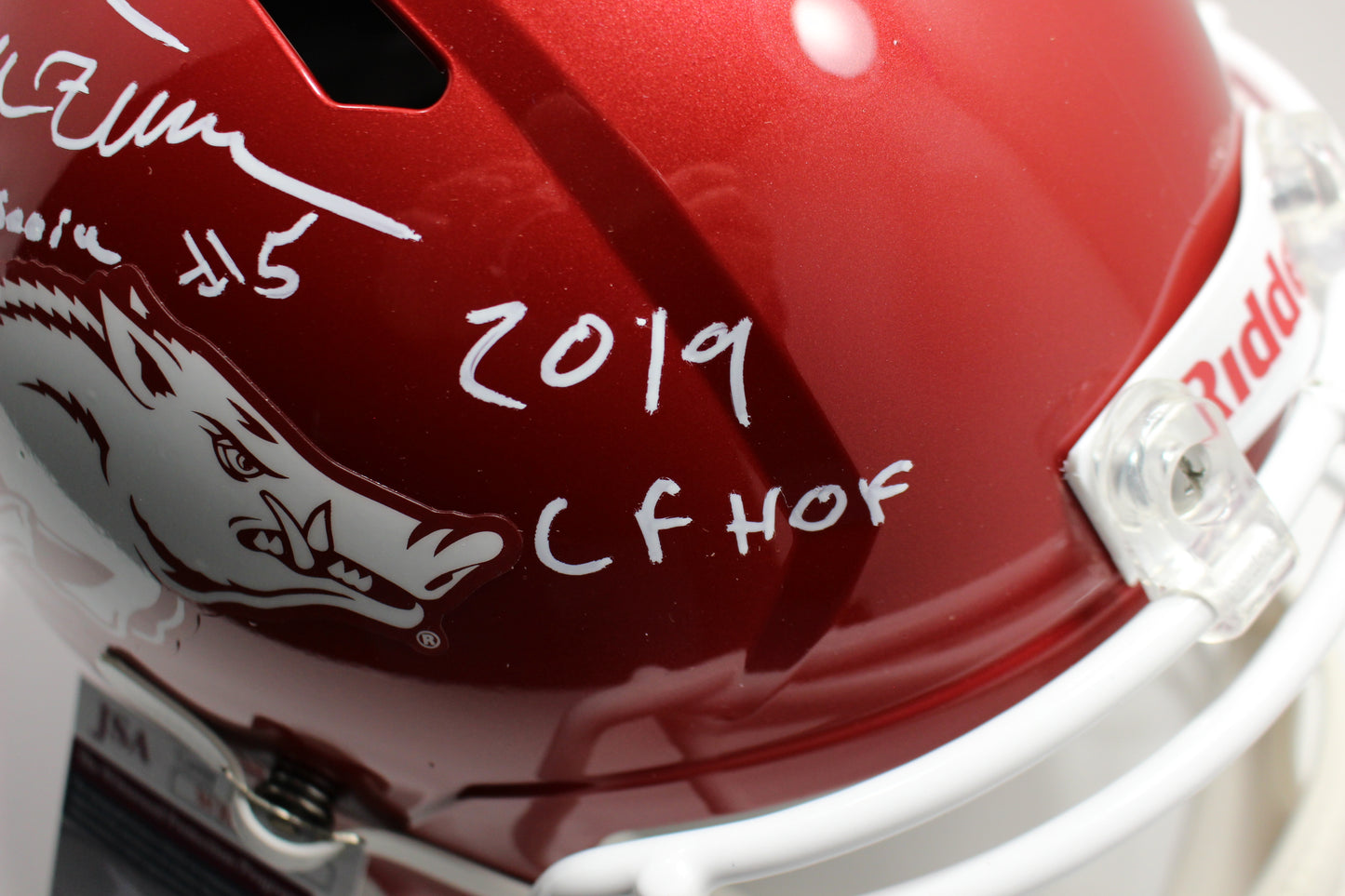 DARREN McFADDEN SIGNED ARKANSAS RAZORBACKS FULL SIZE HELMET wINSCs JSA