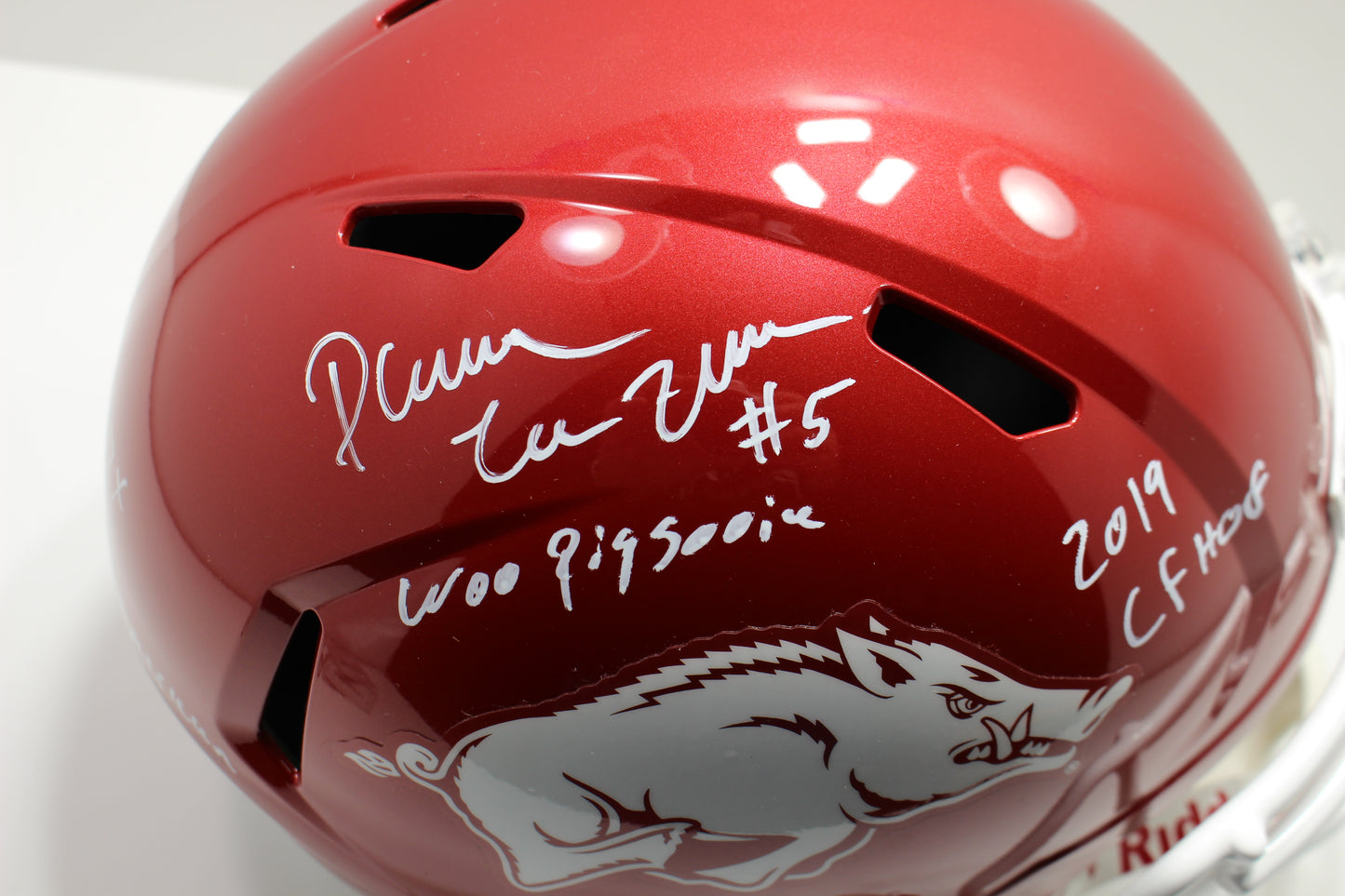 DARREN McFADDEN SIGNED ARKANSAS RAZORBACKS FULL SIZE HELMET wINSCs JSA