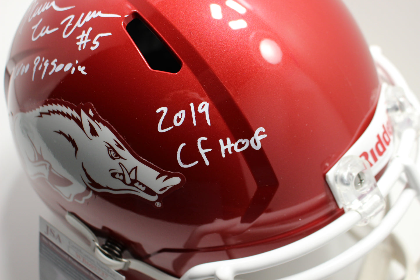 DARREN McFADDEN SIGNED ARKANSAS RAZORBACKS FULL SIZE HELMET wINSCs JSA