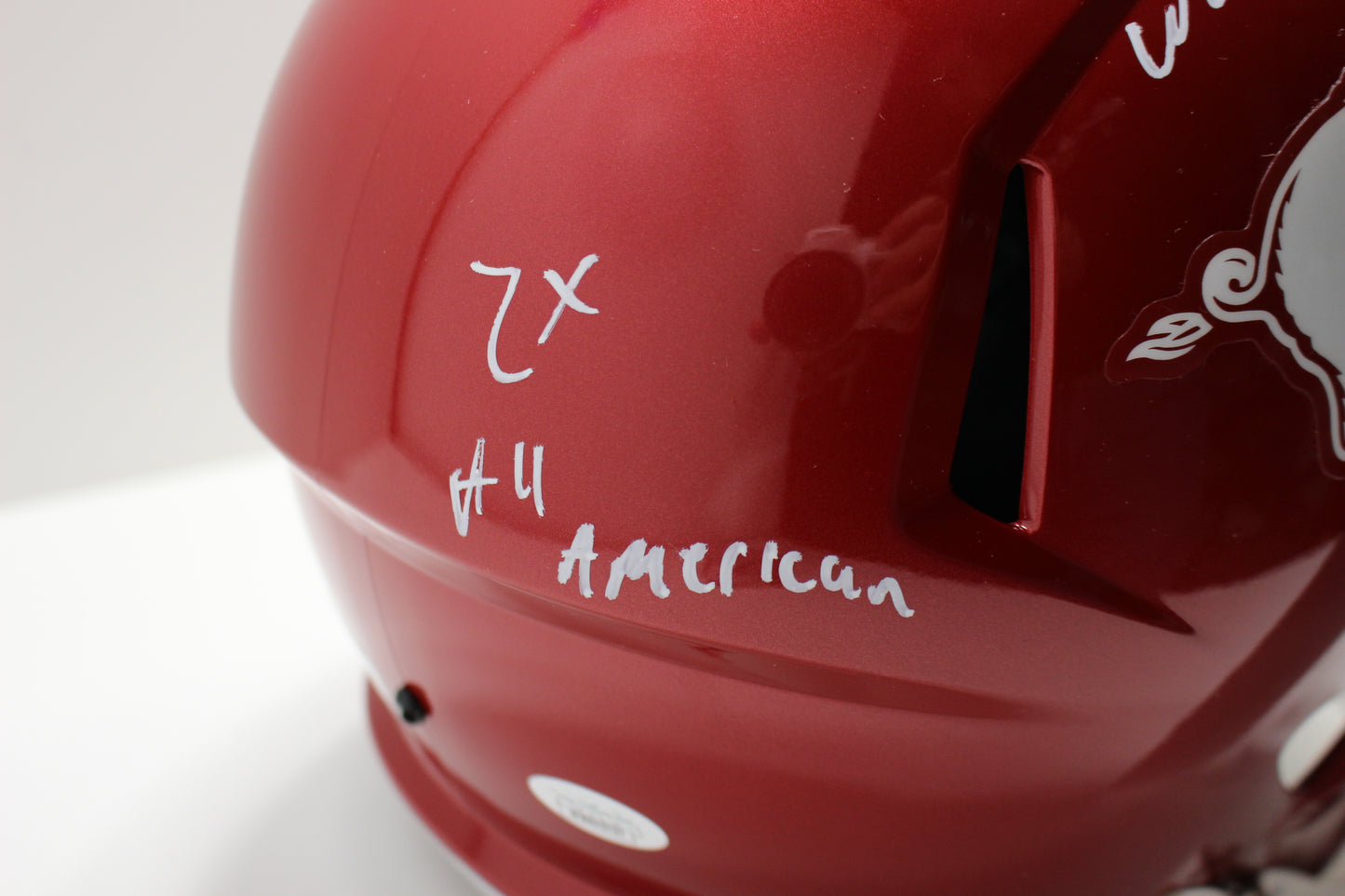 DARREN McFADDEN SIGNED ARKANSAS RAZORBACKS FULL SIZE HELMET wINSCs JSA