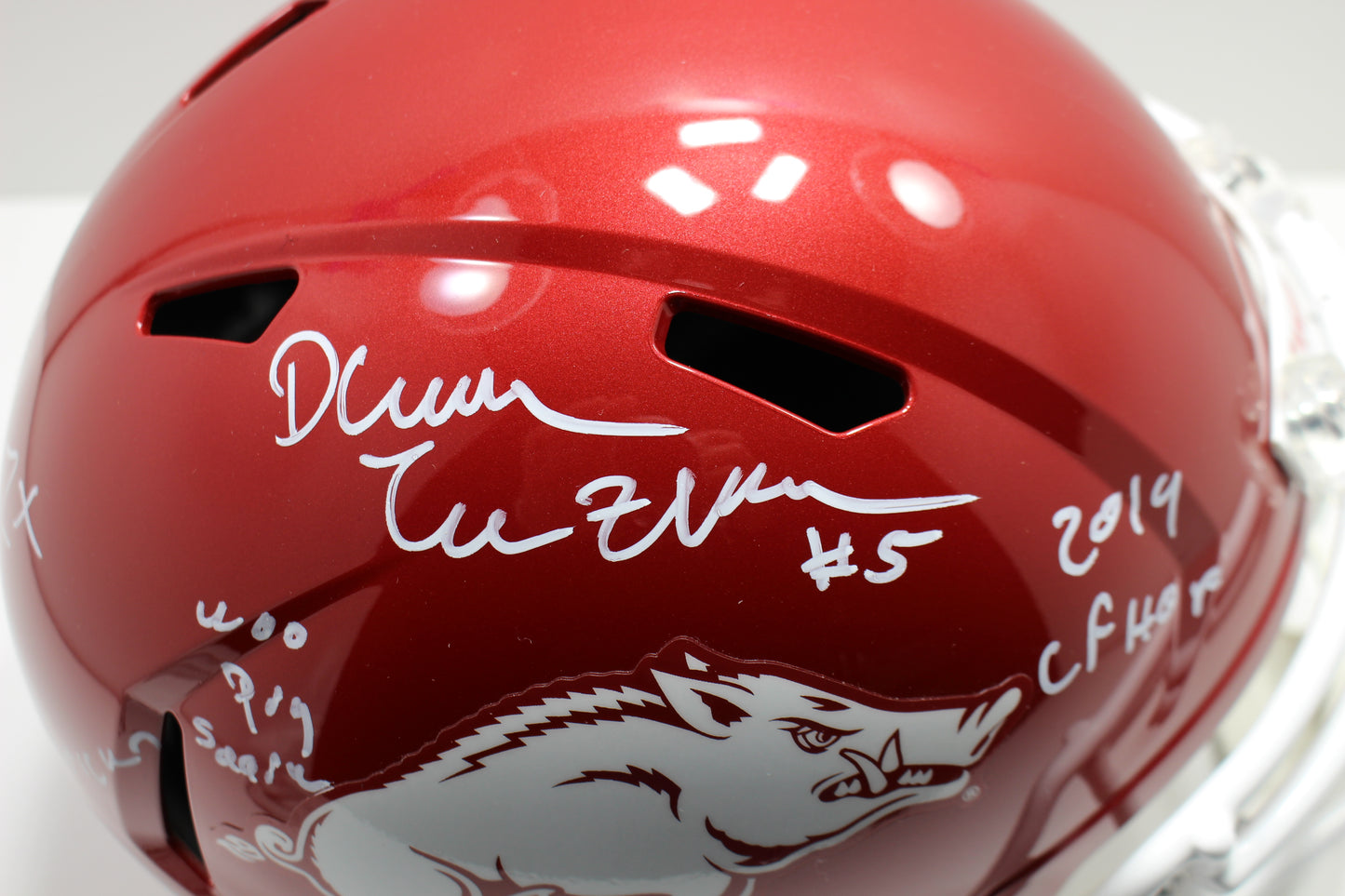 DARREN McFADDEN SIGNED ARKANSAS RAZORBACKS FULL SIZE HELMET wINSCs JSA
