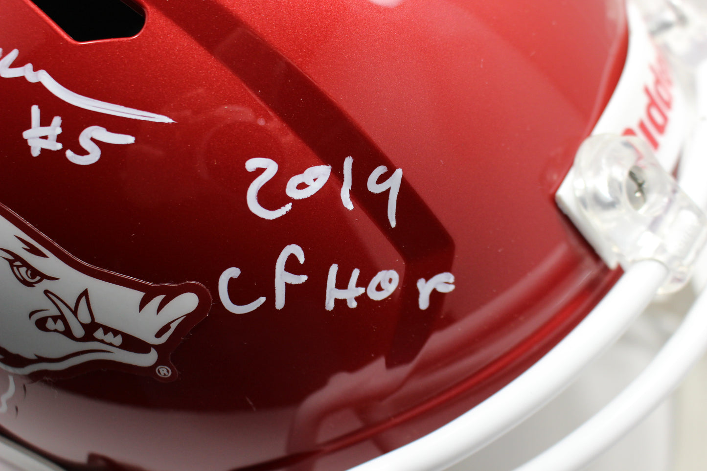 DARREN McFADDEN SIGNED ARKANSAS RAZORBACKS FULL SIZE HELMET wINSCs JSA