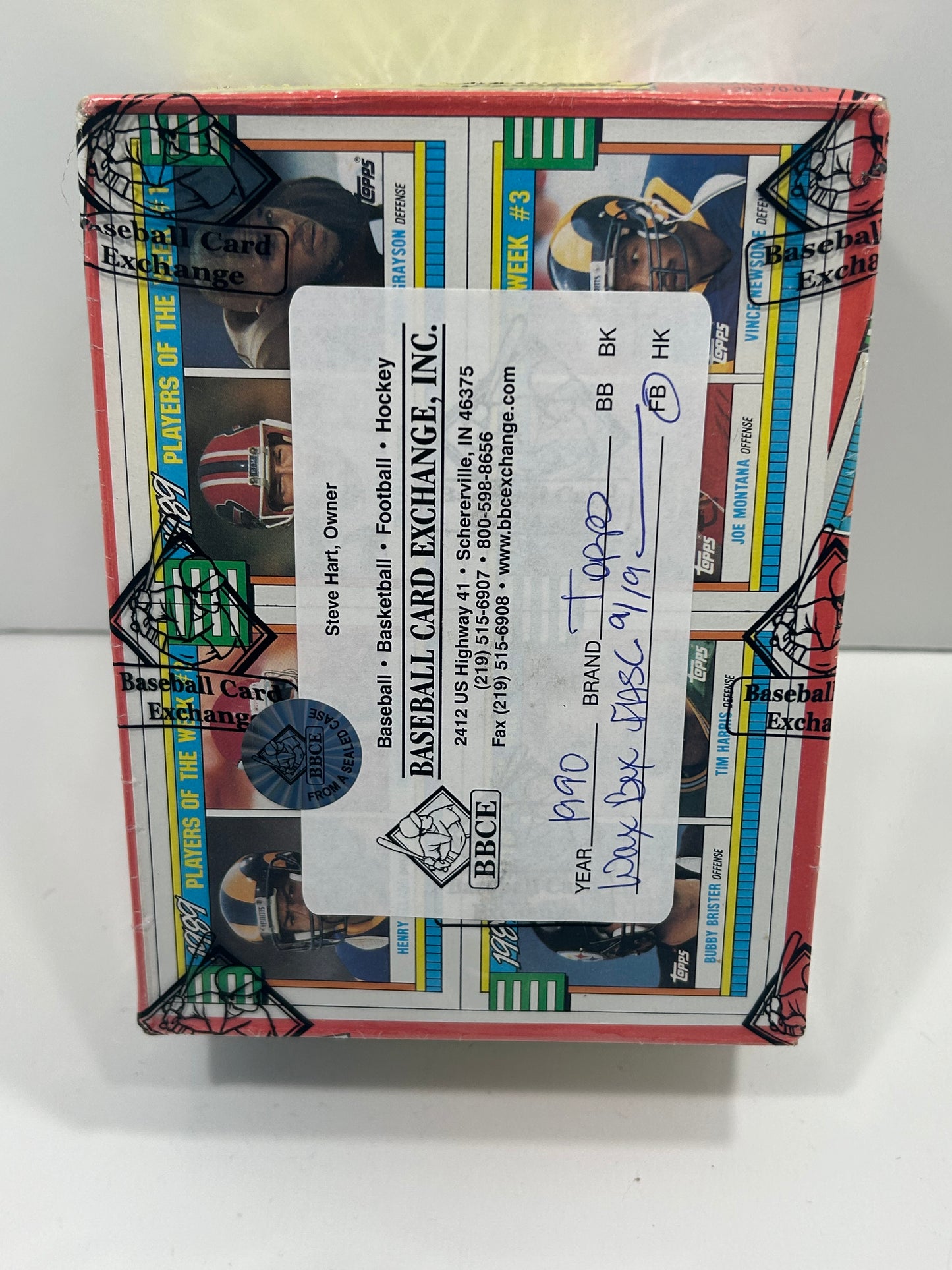 1990 Topps Football Box 36 Packs BBCE Wrapped FASC From A Sealed Case
