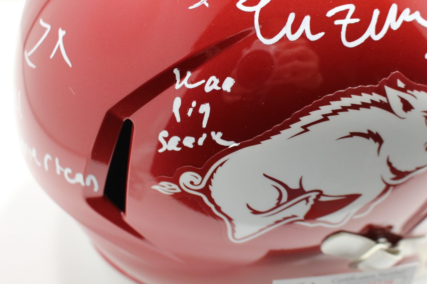 DARREN McFADDEN SIGNED ARKANSAS RAZORBACKS FULL SIZE HELMET wINSCs JSA