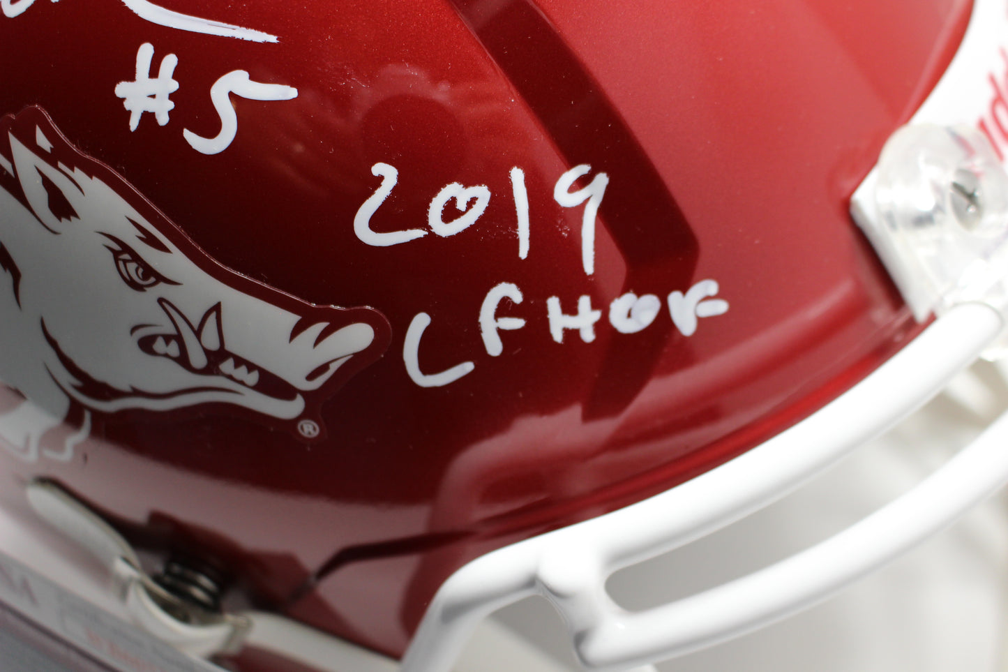 DARREN McFADDEN SIGNED ARKANSAS RAZORBACKS FULL SIZE HELMET wINSCs JSA
