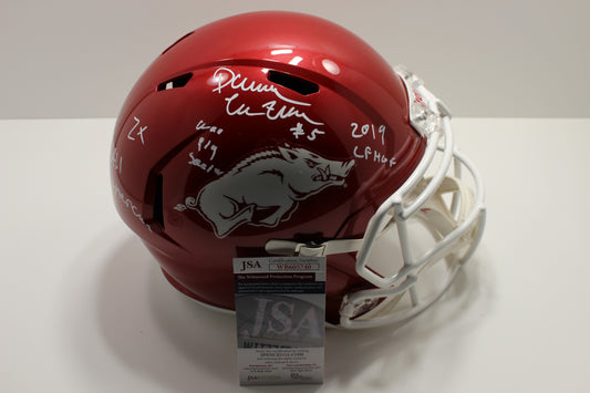 DARREN McFADDEN SIGNED ARKANSAS RAZORBACKS FULL SIZE HELMET wINSCs JSA
