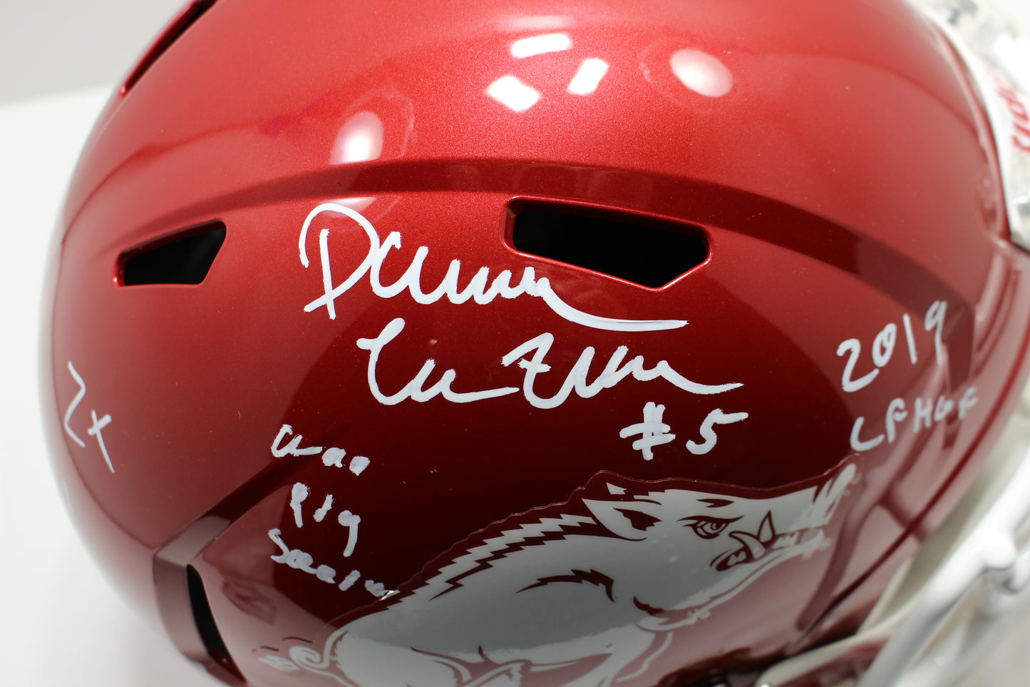 DARREN McFADDEN SIGNED ARKANSAS RAZORBACKS FULL SIZE HELMET wINSCs JSA
