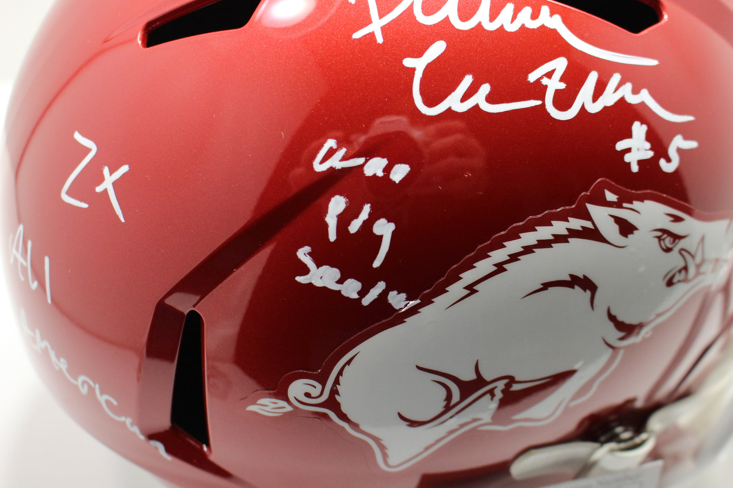 DARREN McFADDEN SIGNED ARKANSAS RAZORBACKS FULL SIZE HELMET wINSCs JSA