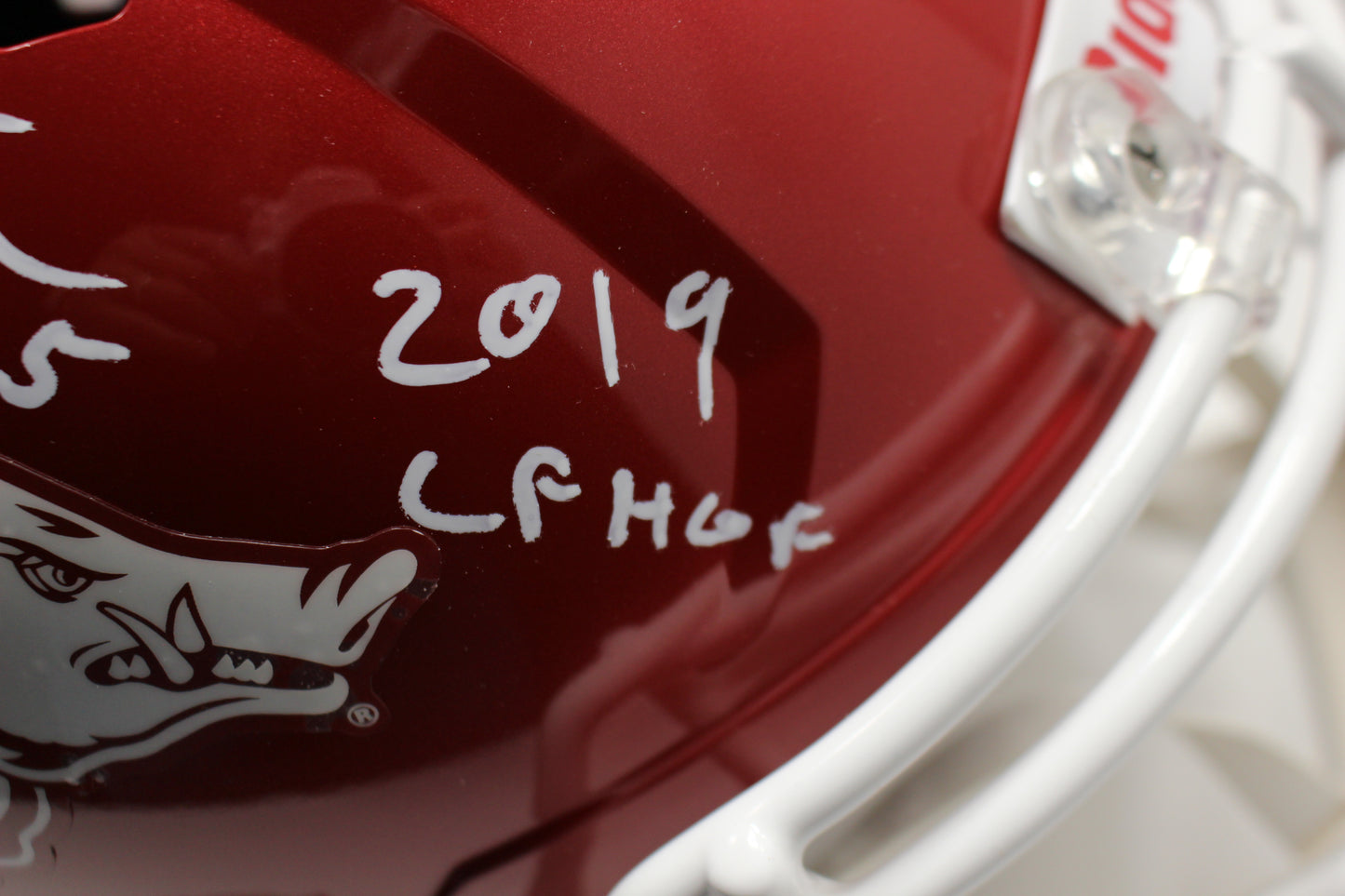 DARREN McFADDEN SIGNED ARKANSAS RAZORBACKS FULL SIZE HELMET wINSCs JSA