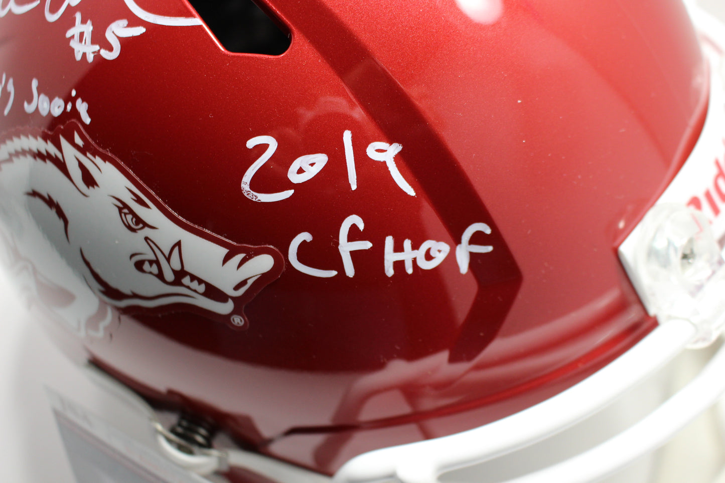 DARREN McFADDEN SIGNED ARKANSAS RAZORBACKS FULL SIZE HELMET wINSCs JSA