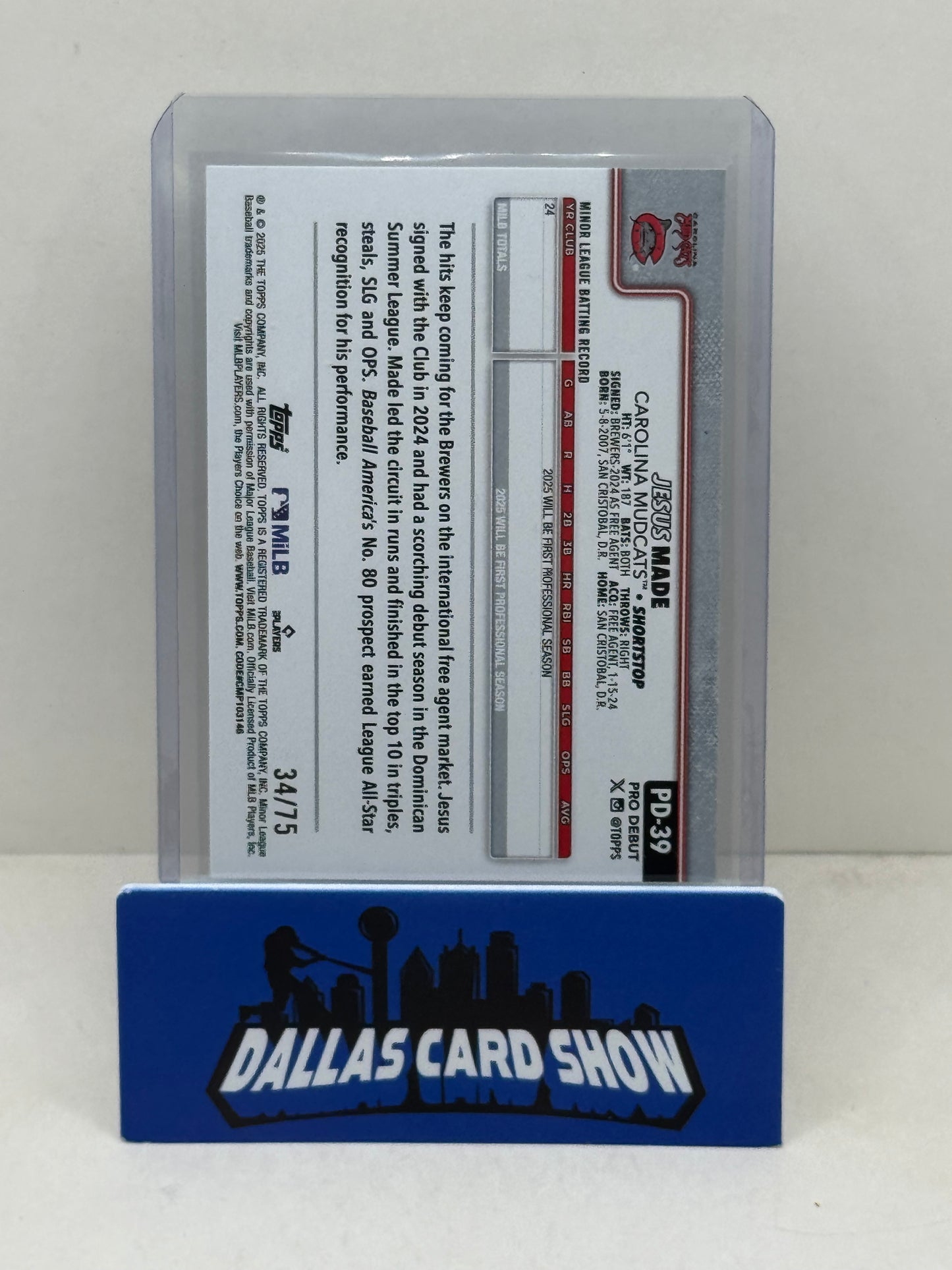 2025 Topps Pro Debut #PD-39 Jesus Made Aqua Foil /75