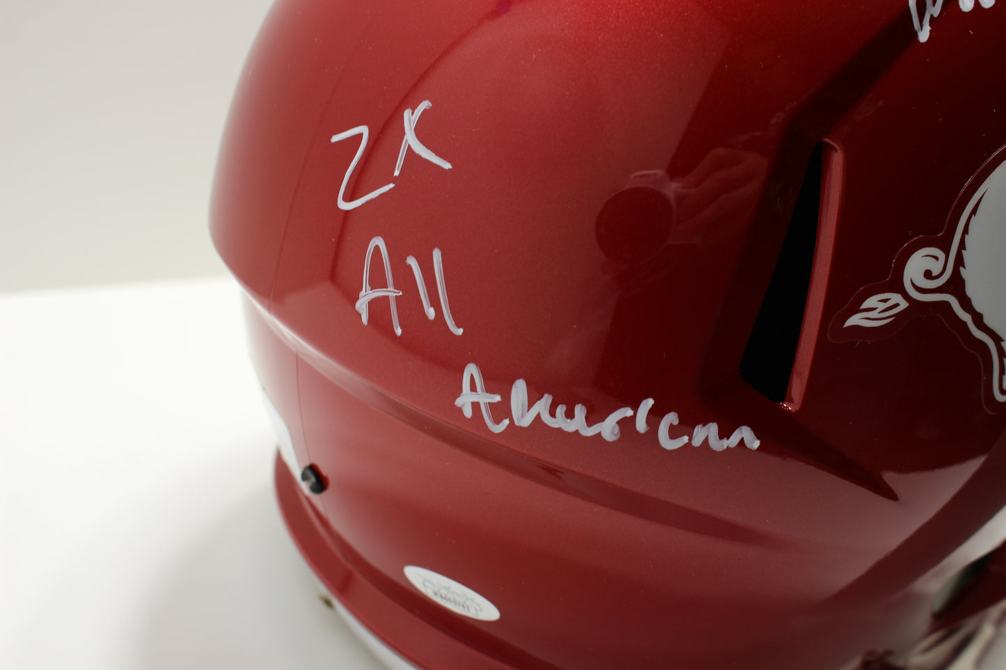 DARREN McFADDEN SIGNED ARKANSAS RAZORBACKS FULL SIZE HELMET wINSCs JSA