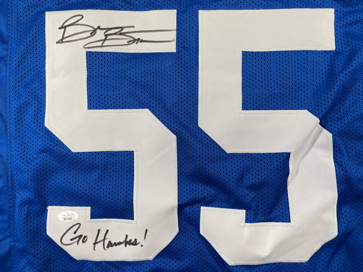 BRIAN BOSWORTH SEATTLE SEAHAWKS SIGNED JERSEY Oklahoma OU Sooners XL w/INSC JSA