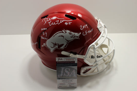 DARREN McFADDEN SIGNED ARKANSAS RAZORBACKS FULL SIZE HELMET wINSCs JSA