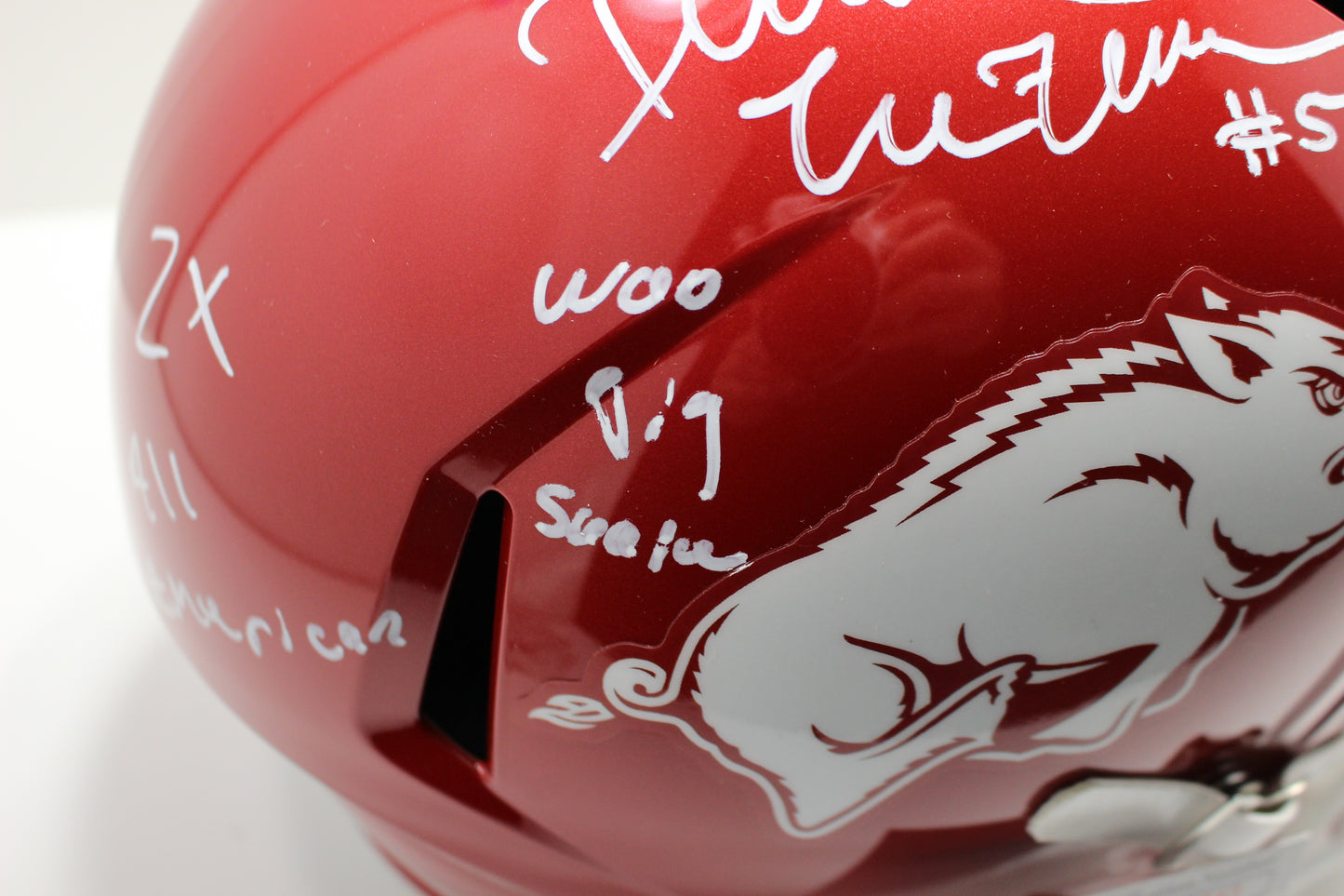 DARREN McFADDEN SIGNED ARKANSAS RAZORBACKS FULL SIZE HELMET wINSCs JSA