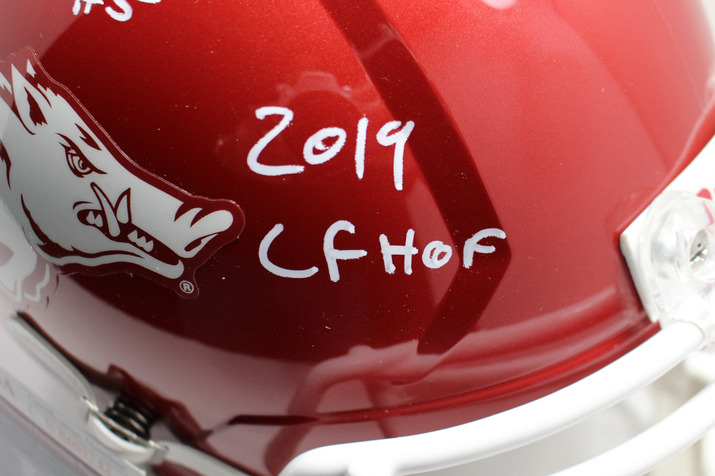 DARREN McFADDEN SIGNED ARKANSAS RAZORBACKS FULL SIZE HELMET wINSCs JSA