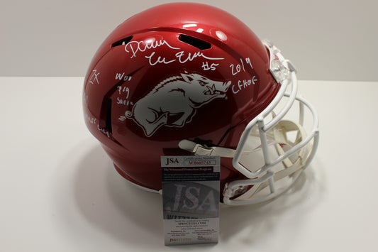 DARREN McFADDEN SIGNED ARKANSAS RAZORBACKS FULL SIZE HELMET wINSCs JSA