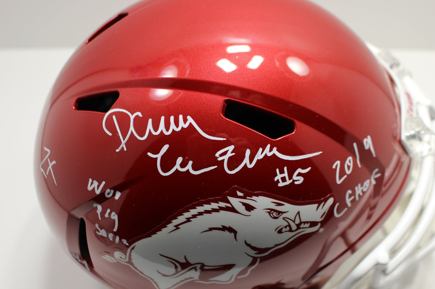 DARREN McFADDEN SIGNED ARKANSAS RAZORBACKS FULL SIZE HELMET wINSCs JSA