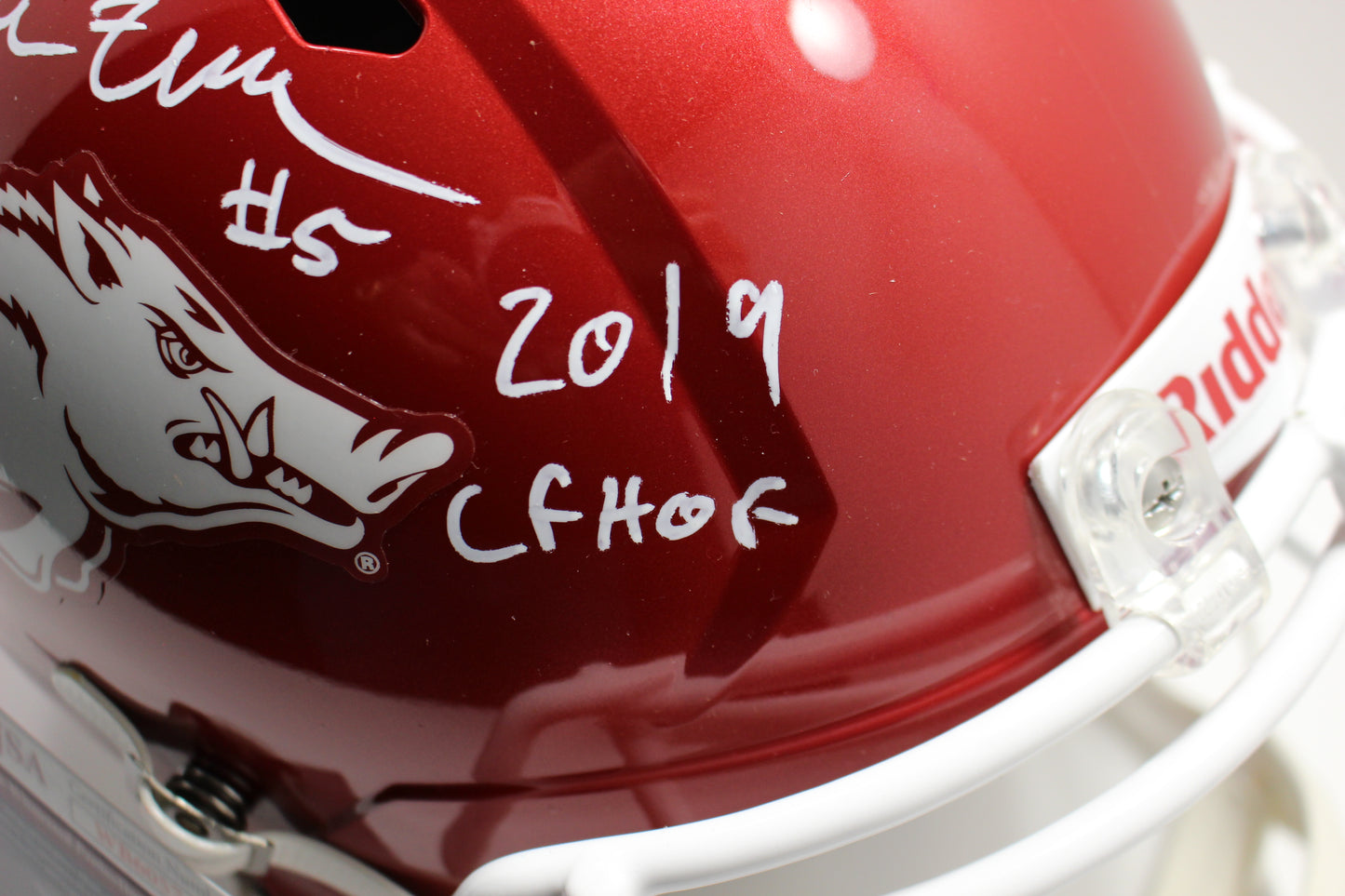 DARREN McFADDEN SIGNED ARKANSAS RAZORBACKS FULL SIZE HELMET wINSCs JSA