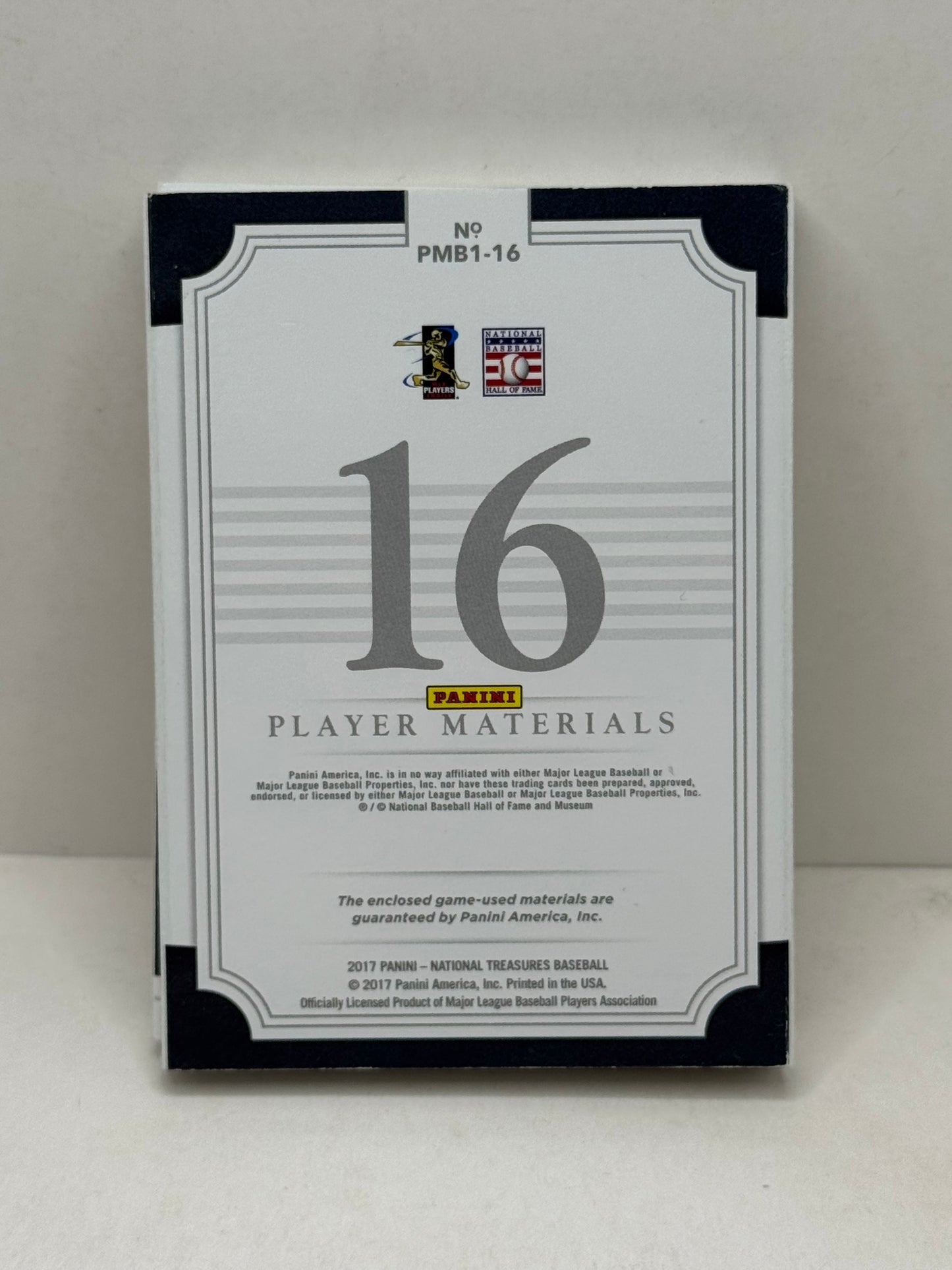 2017 National Treasures Baseball - 16 Player Materials (Griffey, Maddux, Puckett, Sandberg) Game-Worn Jersey