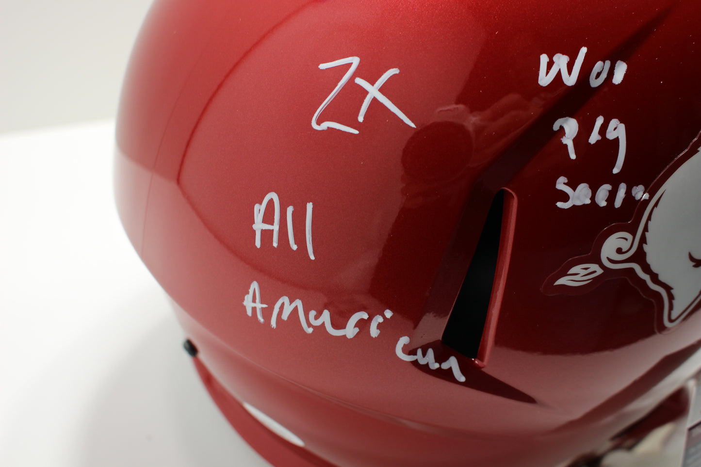 DARREN McFADDEN SIGNED ARKANSAS RAZORBACKS FULL SIZE HELMET wINSCs JSA