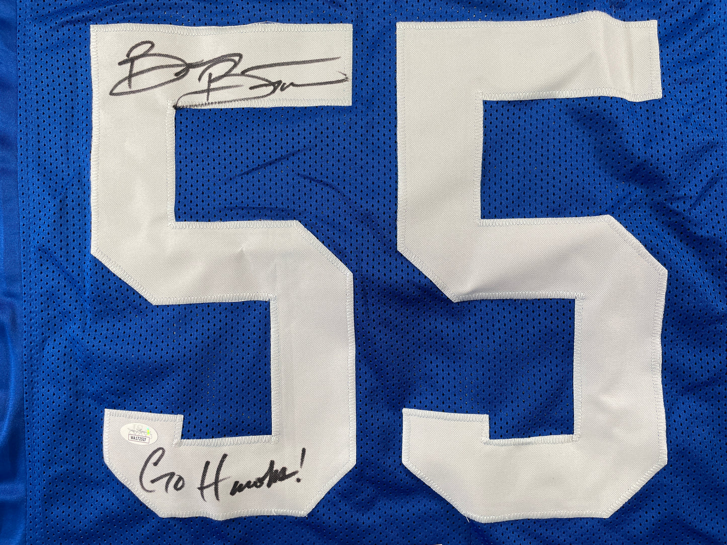 BRIAN BOSWORTH SEATTLE SEAHAWKS SIGNED JERSEY Oklahoma OU Sooners XL w/INSC JSA