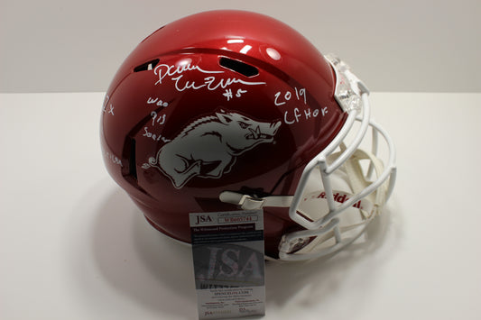 DARREN McFADDEN SIGNED ARKANSAS RAZORBACKS FULL SIZE HELMET wINSCs JSA