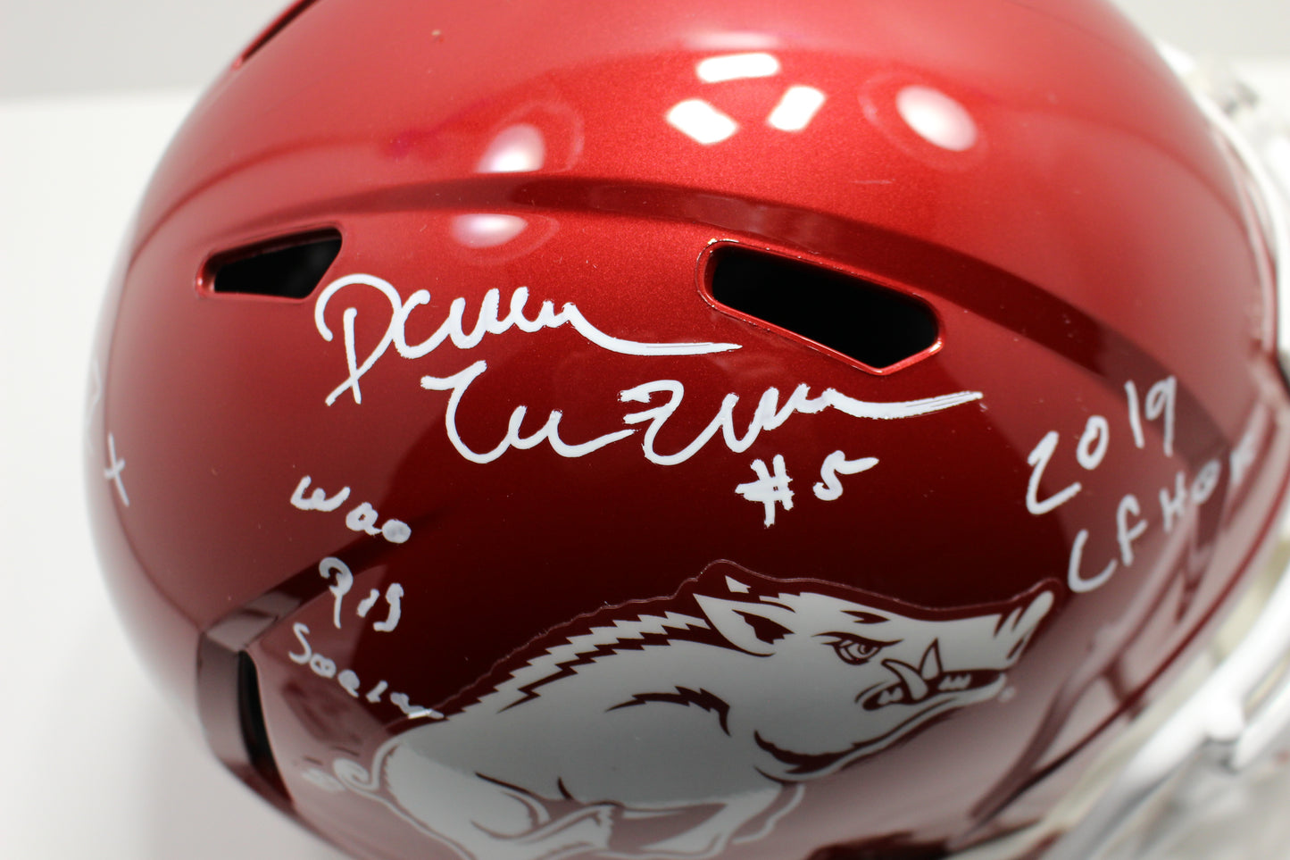 DARREN McFADDEN SIGNED ARKANSAS RAZORBACKS FULL SIZE HELMET wINSCs JSA