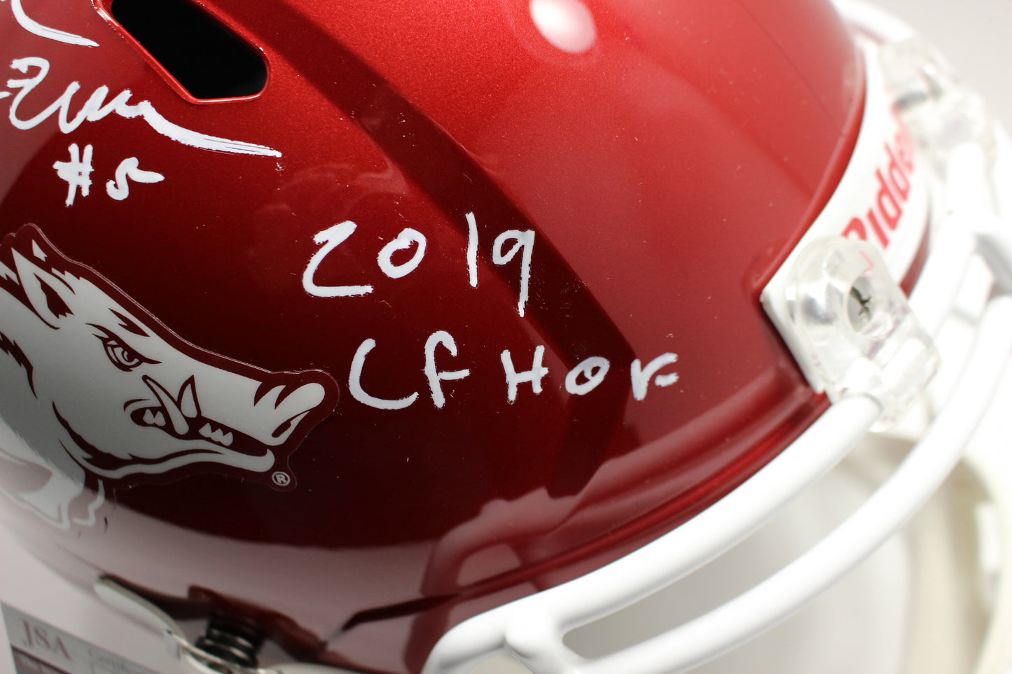 DARREN McFADDEN SIGNED ARKANSAS RAZORBACKS FULL SIZE HELMET wINSCs JSA