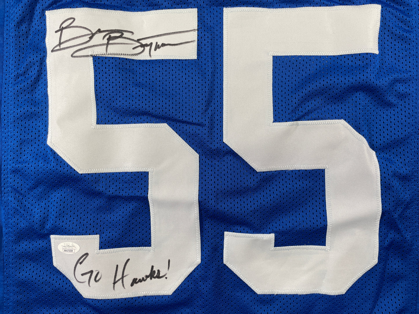 BRIAN BOSWORTH SEATTLE SEAHAWKS SIGNED JERSEY Oklahoma OU Sooners XL w/INSC JSA