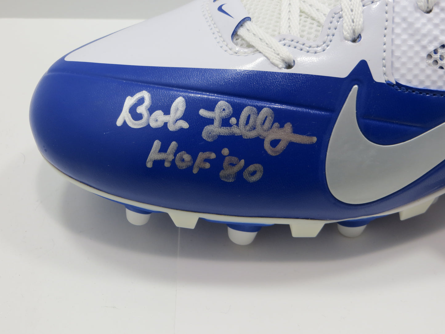 BOB LILLY DALLAS COWBOYS SIGNED NIKE Left CLEAT w/HOF 80 JSA COA