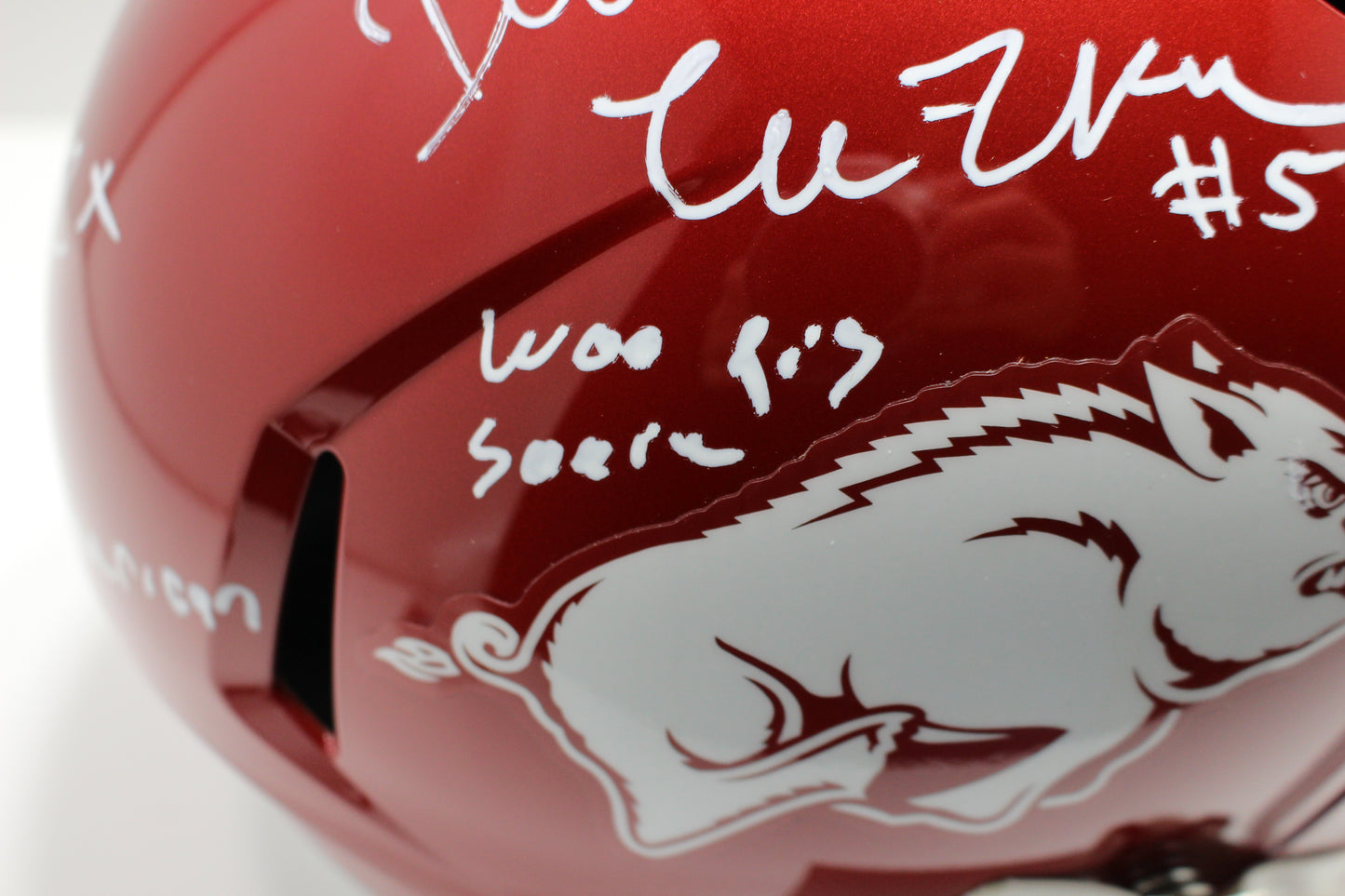 DARREN McFADDEN SIGNED ARKANSAS RAZORBACKS FULL SIZE HELMET wINSCs JSA
