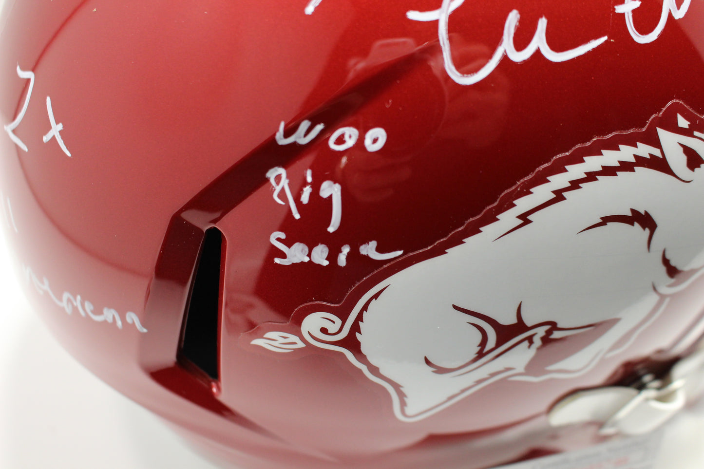 DARREN McFADDEN SIGNED ARKANSAS RAZORBACKS FULL SIZE HELMET wINSCs JSA