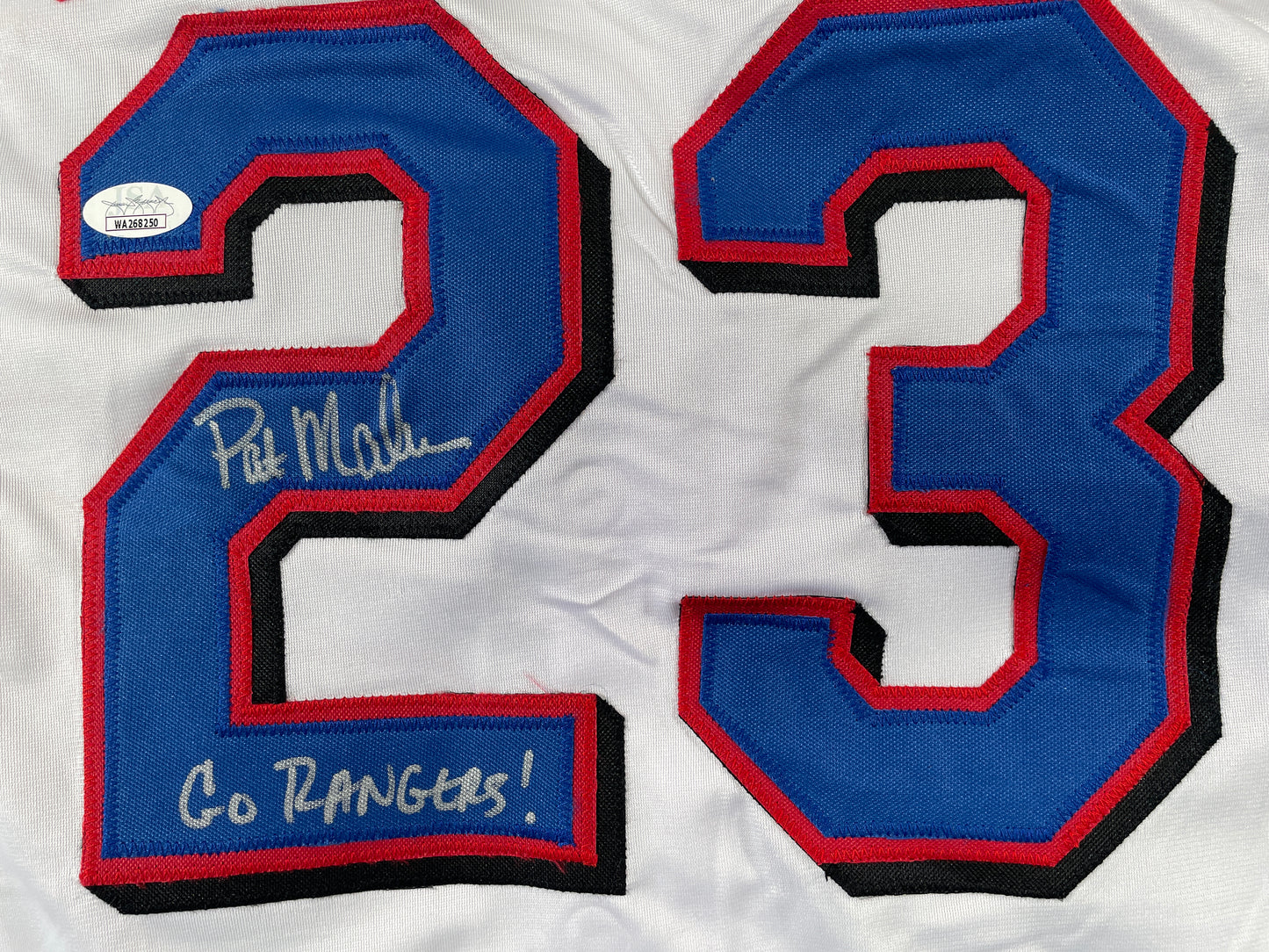 PAT MAHOMES SR. TEXAS RANGERS SIGNED JERSEY w/GO RANGERS XL JSA COA