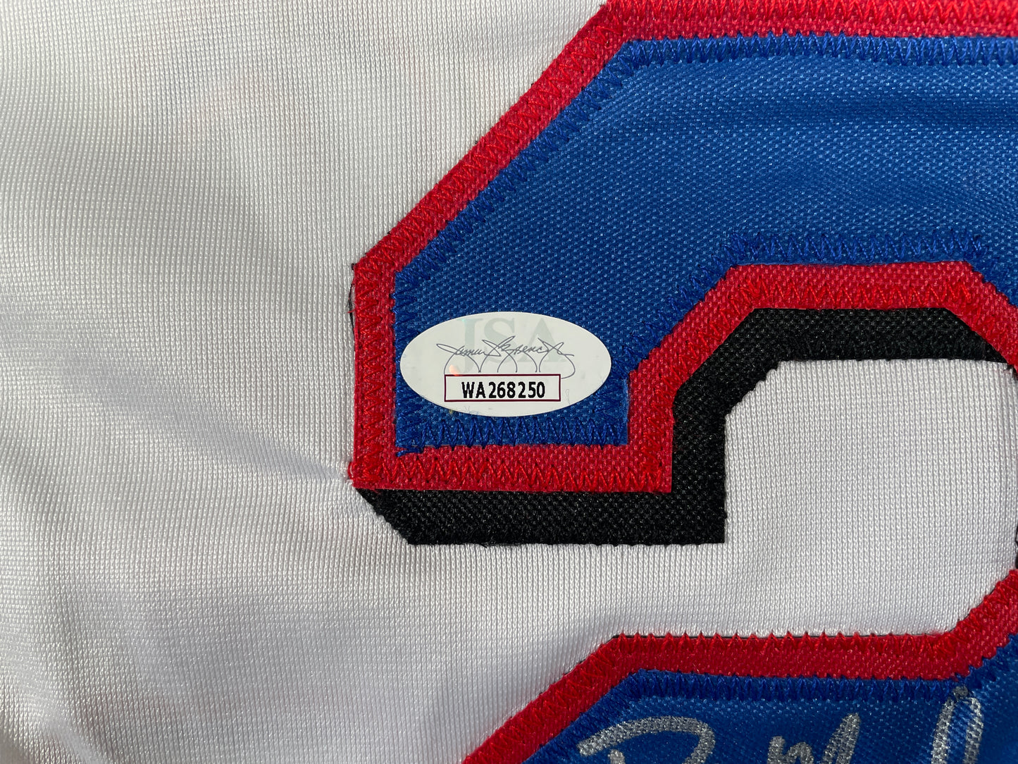 PAT MAHOMES SR. TEXAS RANGERS SIGNED JERSEY w/GO RANGERS XL JSA COA