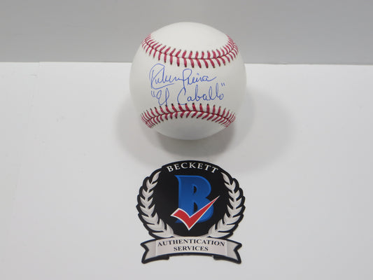 RUBEN SIERRA TEXAS RANGERS SIGNED Rawlings OML BASEBALL w/ElCaballo BAS
