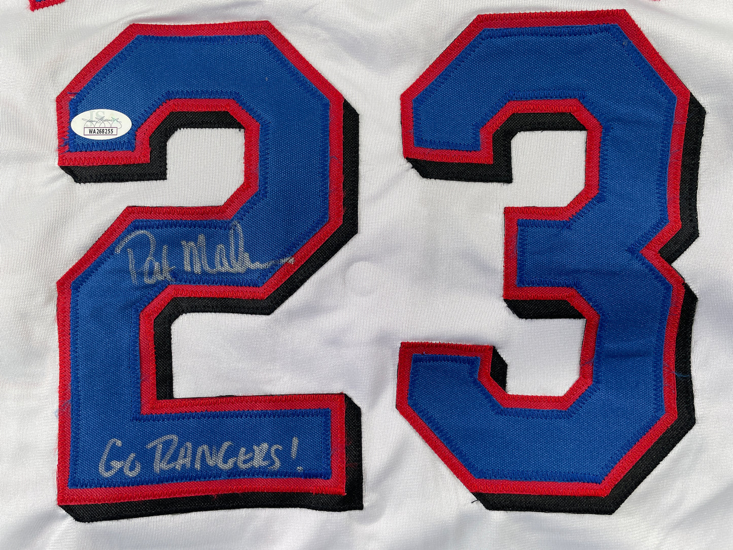 PAT MAHOMES SR. TEXAS RANGERS SIGNED JERSEY w/GO RANGERS XL JSA COA