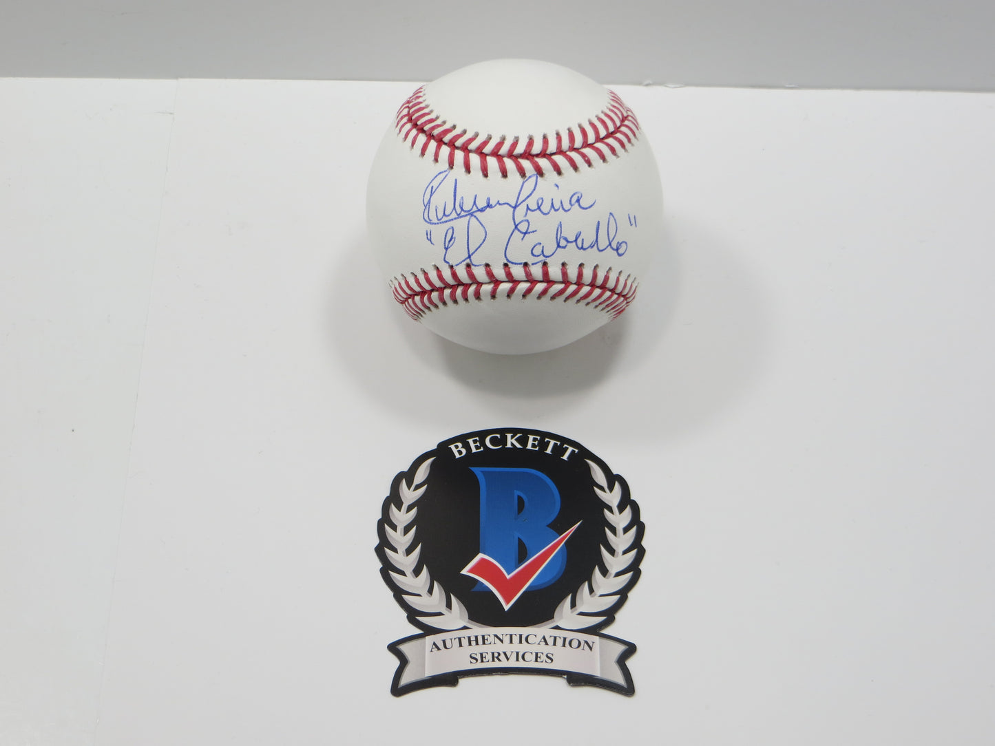RUBEN SIERRA TEXAS RANGERS SIGNED Rawlings OML BASEBALL w/ElCaballo BAS