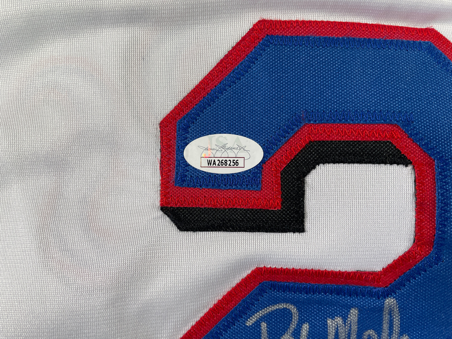 PAT MAHOMES SR. TEXAS RANGERS SIGNED JERSEY w/GO RANGERS XL JSA COA